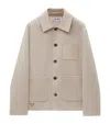 Loewe Wool-cashmere Shirt Jacket In Beige