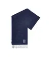 Loewe Wool Cashmere Tassel Scarf In Blue