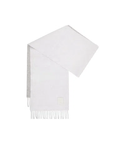 Loewe Wool Cashmere Tassel Scarf In White