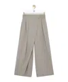 Loewe Womens Light Beige Melange Wrap-pleat Tailored Wool Trousers