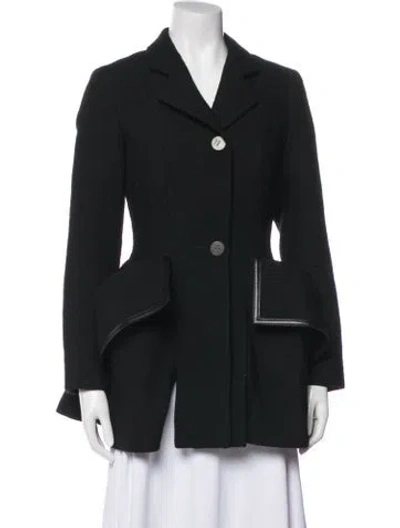 Pre-owned Loewe Wool Coat In Black