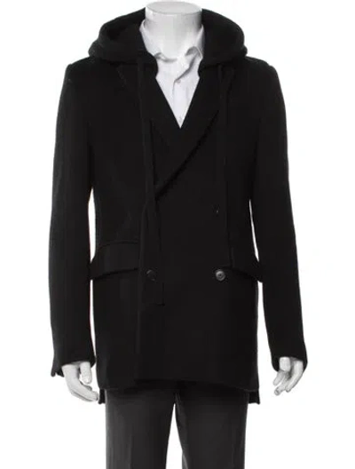 Pre-owned Loewe Wool Coat In Black