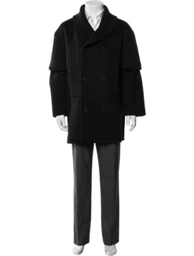 Pre-owned Loewe Wool Coat In Black