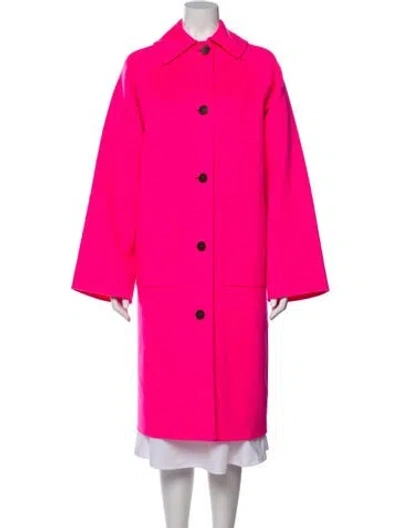 Pre-owned Loewe Wool Coat In Pink