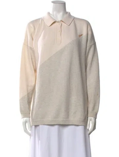 Pre-owned Loewe Wool Colorblock Pattern Sweater In Grey/neutrals