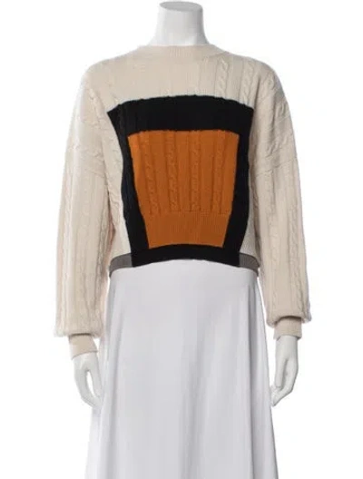 Pre-owned Loewe Wool Colorblock Pattern Sweater In Neutrals
