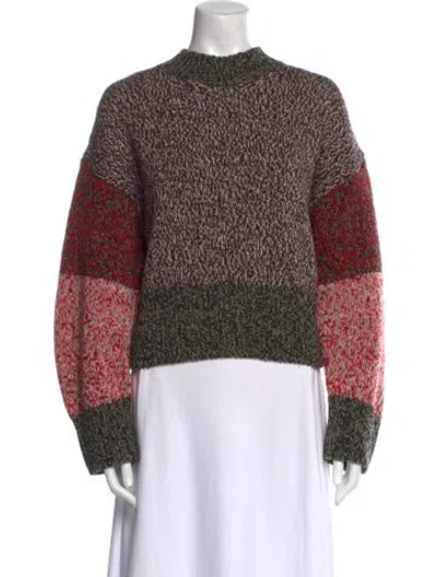 Pre-owned Loewe Wool Colorblock Pattern Sweater W/ Tags In Neutral