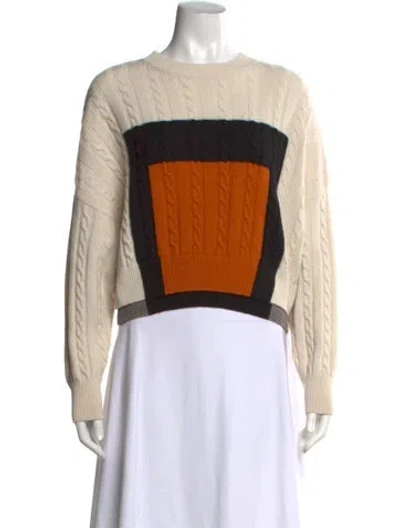 Pre-owned Loewe Wool Colorblock Pattern Sweater W/ Tags In Neutrals