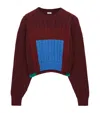 Loewe Wool Colour-block Layered-effect Sweater In Red