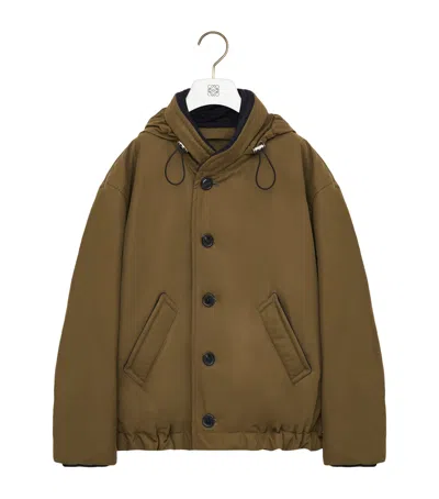 Loewe Wool-cotton-blend Padded Jacket In Brown
