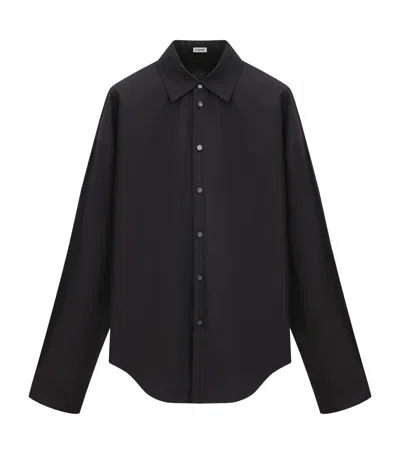 Loewe Wool-cotton Panelled Shirt In Black