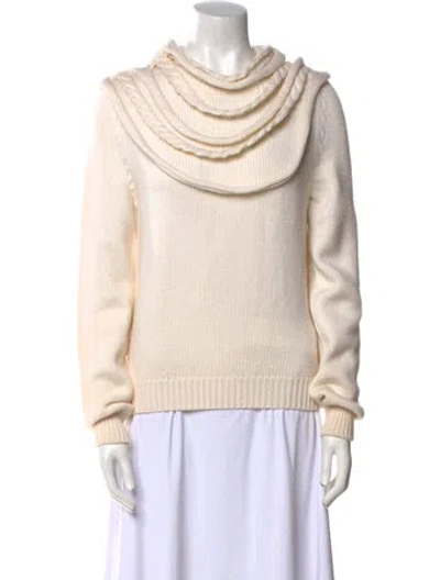 Pre-owned Loewe Wool Cowl Neck Sweater In Neutral