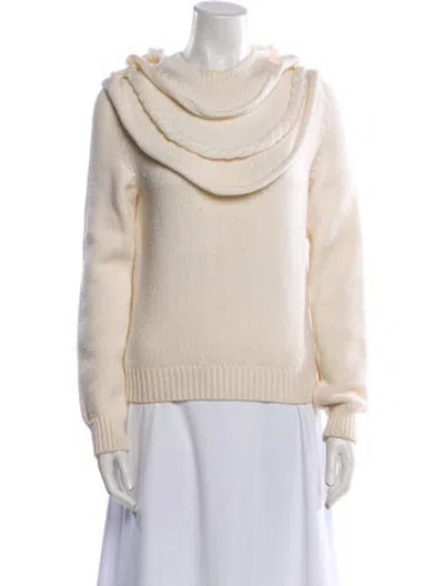 Pre-owned Loewe Wool Cowl Neck Sweater In Neutral