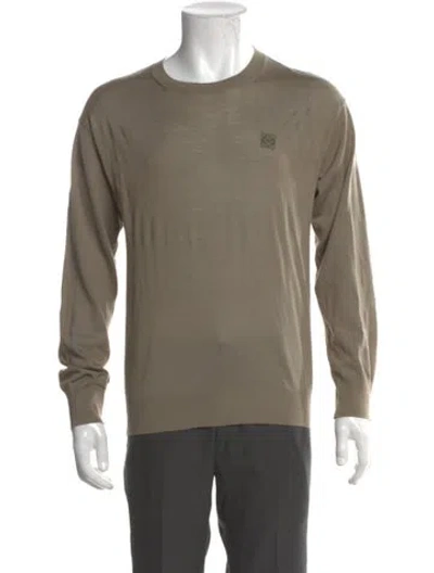 Pre-owned Loewe Wool Crew Neck Pullover In Green