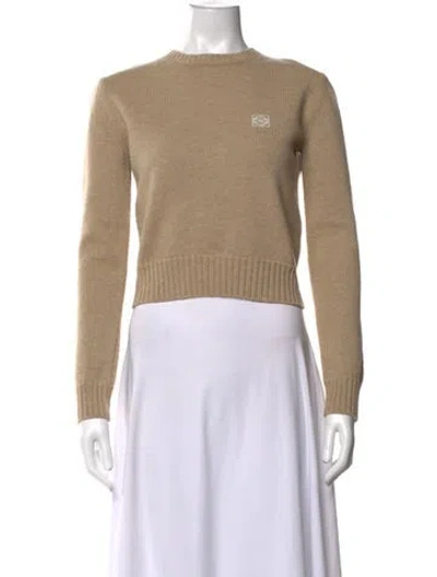 Pre-owned Loewe Wool Crew Neck Sweater In Brown