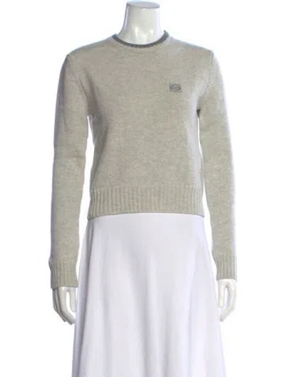 Pre-owned Loewe Wool Crew Neck Sweater In Grey