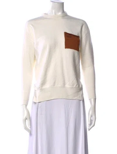 Pre-owned Loewe Wool Crew Neck Sweater In Neutrals