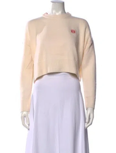 Pre-owned Loewe Wool Crew Neck Sweater In Neutrals