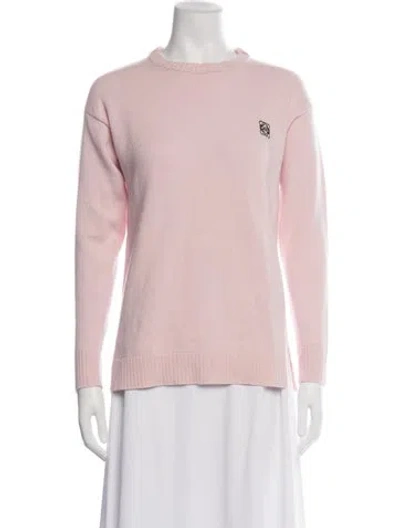 Pre-owned Loewe Wool Crew Neck Sweater In Pink