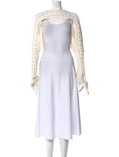 Pre-owned Loewe Wool Crew Neck Sweater In White