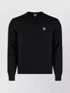 Loewe Wool Crew Neck Sweater With Ribbed Edges In Black