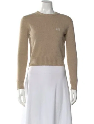 Pre-owned Loewe Wool Crew Neck Sweater Wool Sweater In Neutral