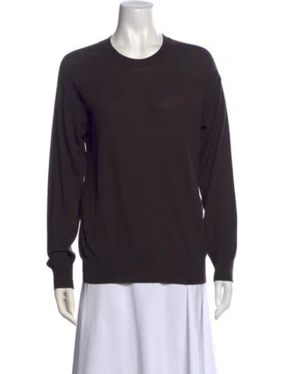 Pre-owned Loewe Wool Crew Neck Sweatshirt In Brown