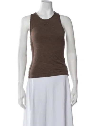 Pre-owned Loewe Wool Crew Neck Top In Brown