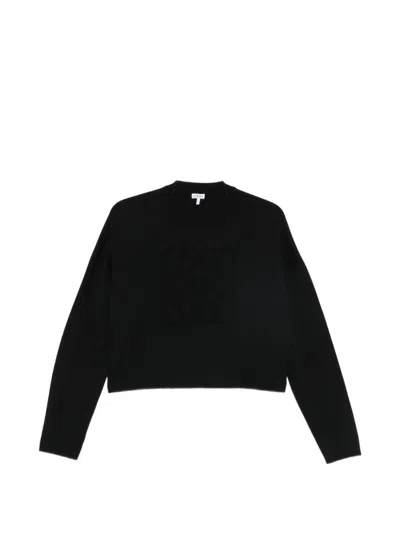Loewe Wool Crewneck Sweater In Black