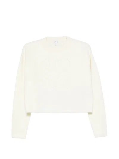 Loewe Wool Crewneck Sweater In White