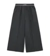 Loewe Womens Anthracite Melange Branded-waistband Wide-leg High-rise Wool-blend Trousers In Grey