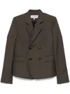 Loewe Wool Double Breasted Jacket In Gray