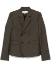 Loewe Wool Double Breasted Jacket In Brown