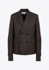 Loewe Wool Double-breasted Jacket In Green
