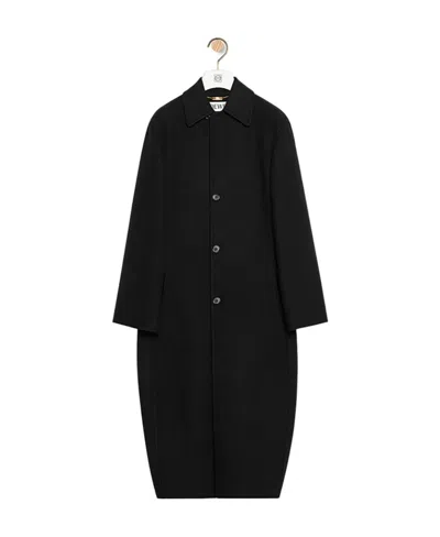 Loewe Wool Double-sided Coat In Black