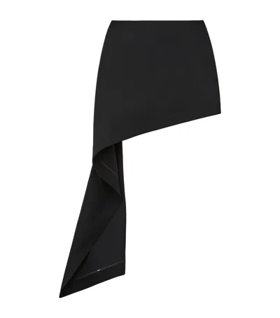 Loewe Wool Draped Mini Skirt In Black