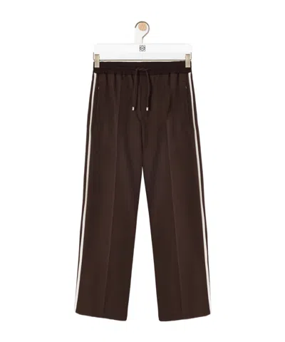 Loewe Wool Drawstring Trousers In Brown