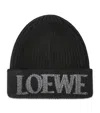 Loewe Wool Embroidered-logo Beanie In Black