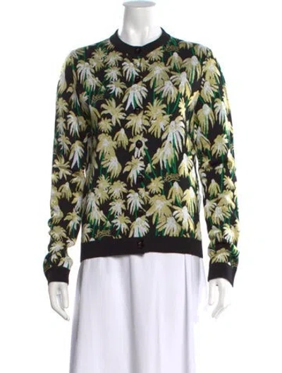 Pre-owned Loewe Wool Floral Print Sweater In Black