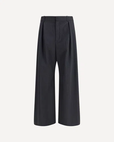 Loewe Wool Gabardine Pants In Black