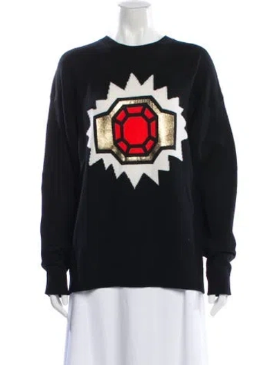 Pre-owned Loewe Wool Graphic Print Sweater In Black