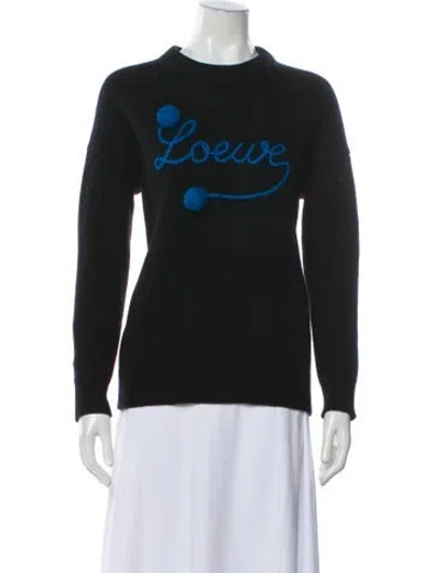 Pre-owned Loewe Wool Graphic Print Sweater In Black