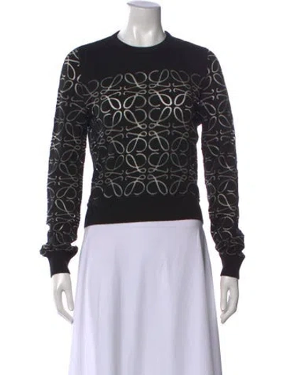 Pre-owned Loewe Wool Graphic Print Sweater In Black