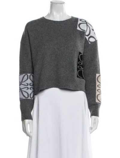 Pre-owned Loewe Wool Graphic Print Sweater In Gray