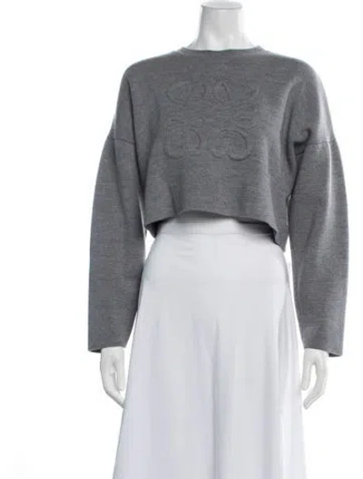 Pre-owned Loewe Wool Graphic Print Sweater In Grey