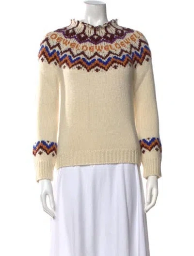 Pre-owned Loewe Wool Graphic Print Sweater In Neutrals
