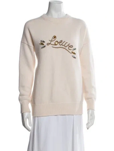Pre-owned Loewe Wool Graphic Print Sweater In Neutrals