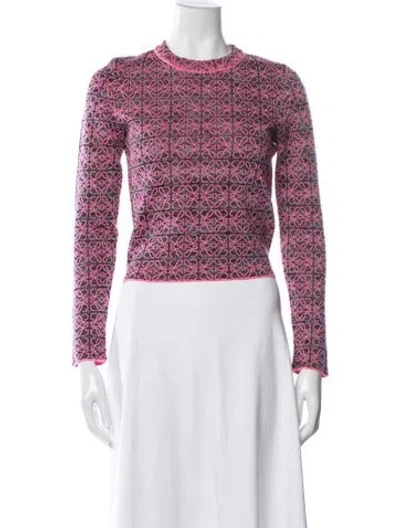Pre-owned Loewe Wool Graphic Print Sweater In Pink