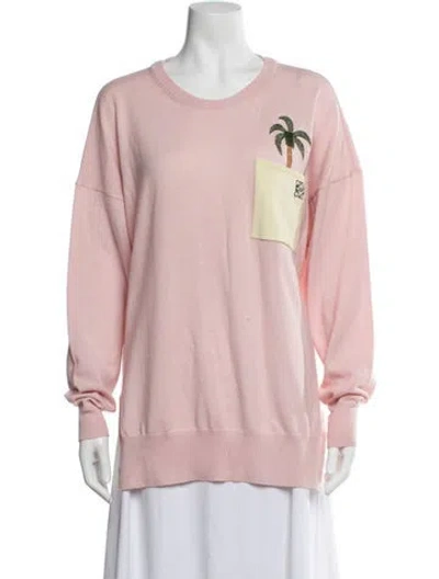 Pre-owned Loewe Wool Graphic Print Sweater In Pink