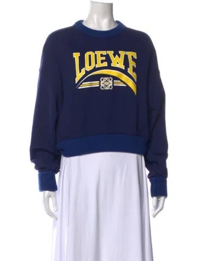 Pre-owned Loewe Wool Graphic Print Sweatshirt In Blue/yellow